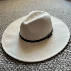 Elegant Cream Women's Hat with Black Band